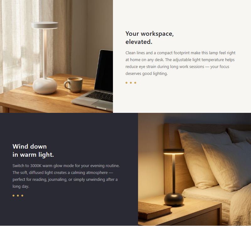 Portable LED Metal Table Lamp – Rechargeable Ambient Night Light